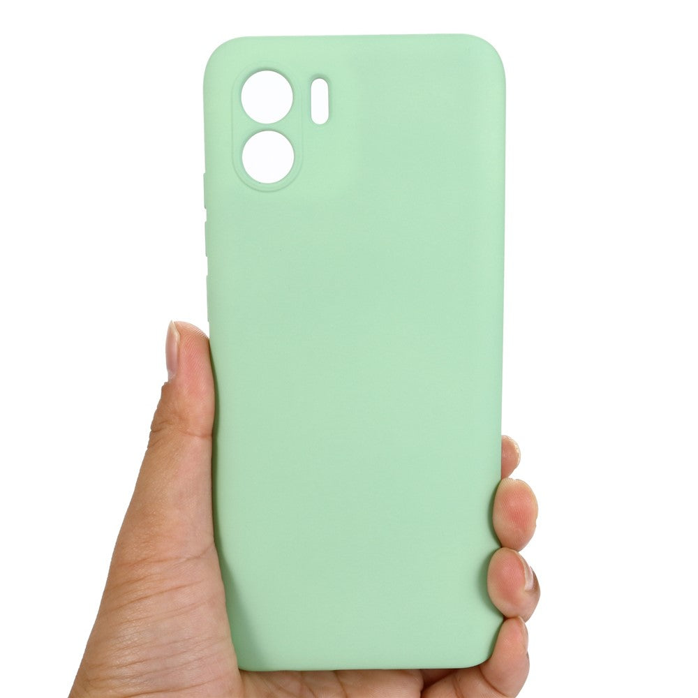 For Xiaomi Redmi A2 4G / A1 4G Soft Liquid Silicone Cell Phone Case Microfiber Lining Anti-Scratch Cover with Strap