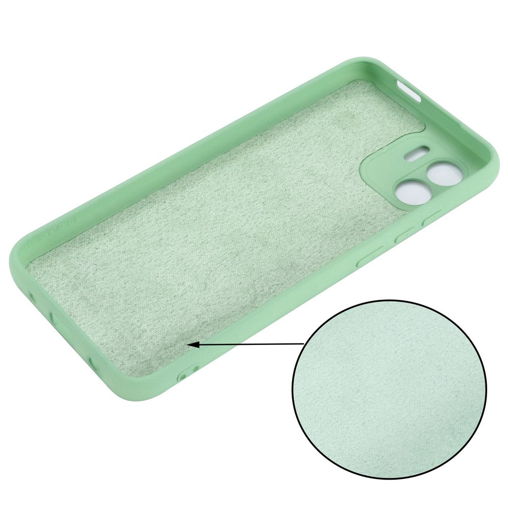 For Xiaomi Redmi A2 4G / A1 4G Soft Liquid Silicone Cell Phone Case Microfiber Lining Anti-Scratch Cover with Strap