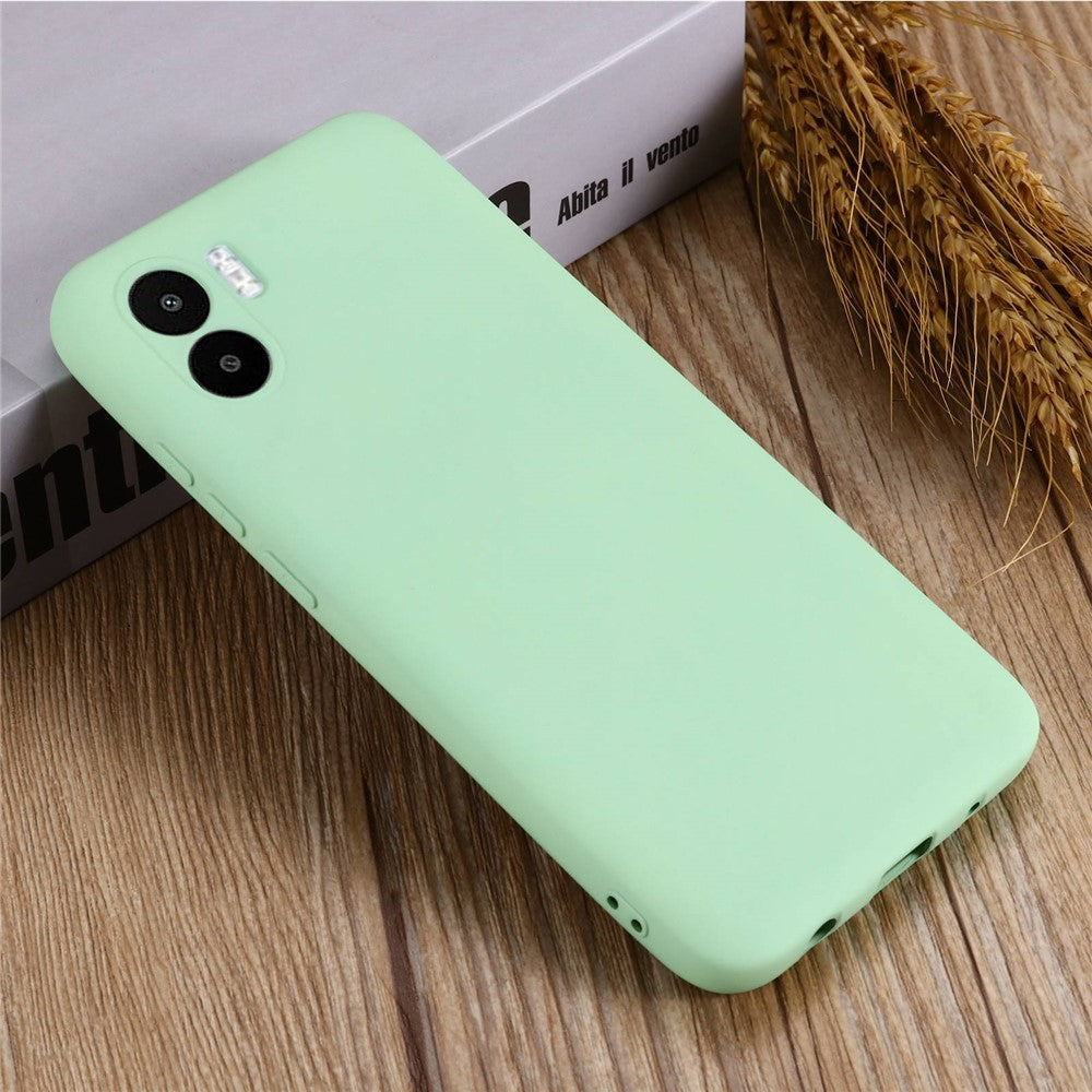 For Xiaomi Redmi A2 4G / A1 4G Soft Liquid Silicone Cell Phone Case Microfiber Lining Anti-Scratch Cover with Strap