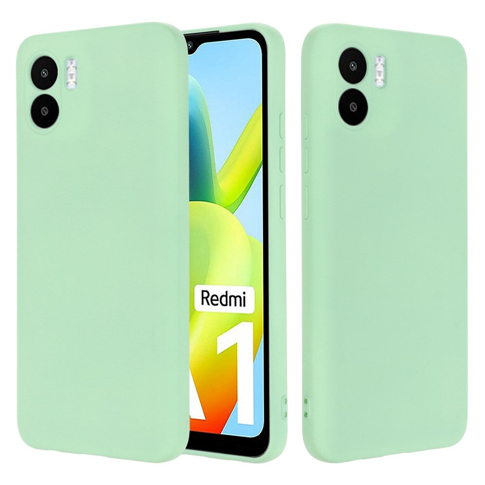 For Xiaomi Redmi A2 4G / A1 4G Soft Liquid Silicone Cell Phone Case Microfiber Lining Anti-Scratch Cover with Strap