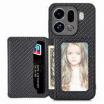 For Oppo Find X9 Pro 5G Case RFID Blocking Carbon Fiber Leather Phone Back Cover with Card Holder