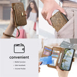 Phone Case for Honor 400 Smart 5G  /  400 Smart 4G  /  X7d 4G  /  X7d 5G Floral Leaf Pattern Multi Card Slots Zipper Leather Phone Cover with Wrist Strap