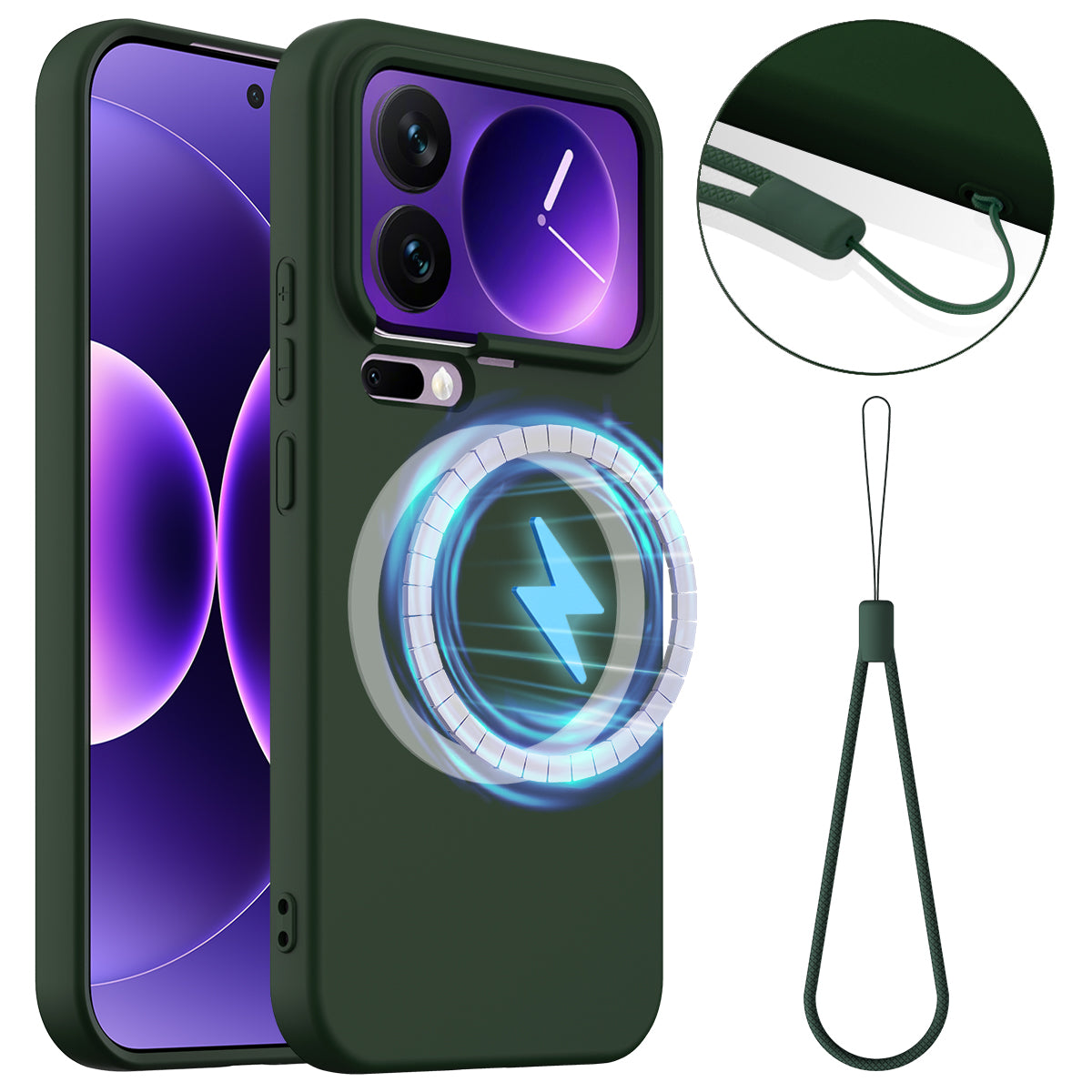 For Xiaomi 17 Pro Magnetic Case Anti-Drop Liquid Silicone Phone Cover