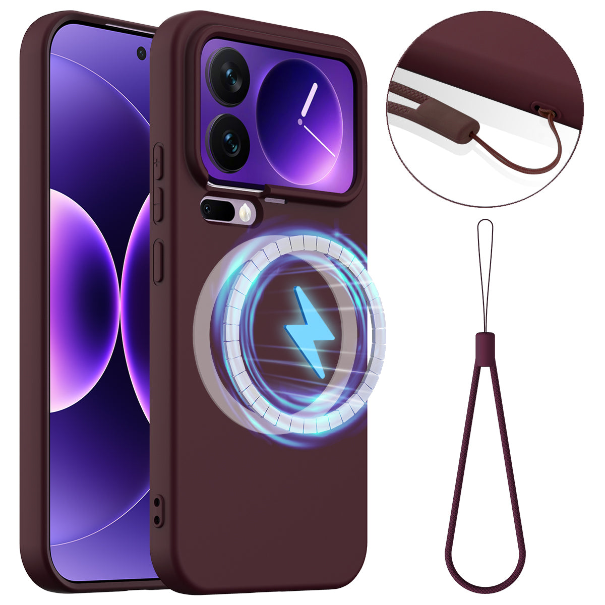 For Xiaomi 17 Pro Magnetic Case Anti-Drop Liquid Silicone Phone Cover
