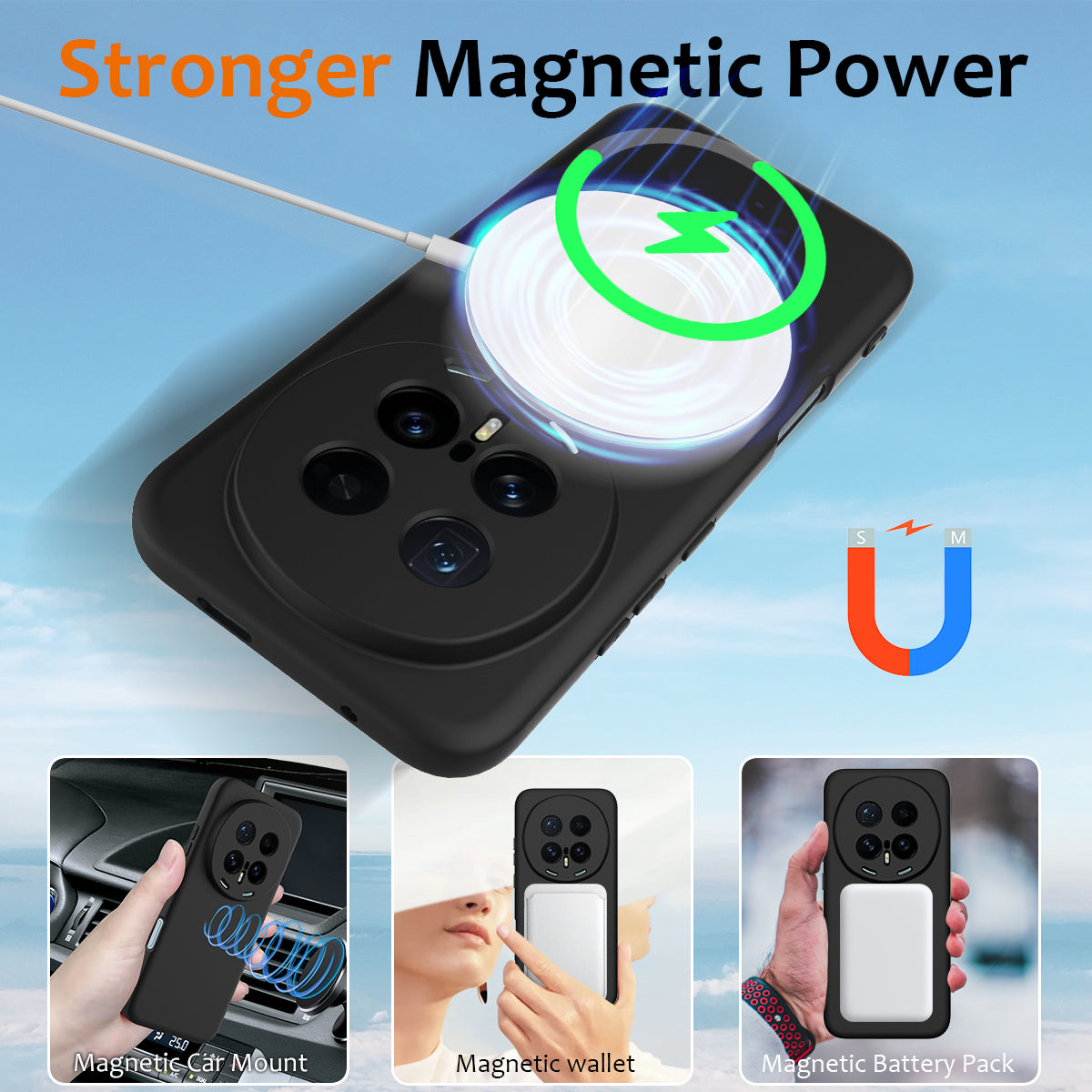 For Honor Magic8 Pro 5G Case Magnetic Case Anti-Drop Liquid Silicone Phone Cover