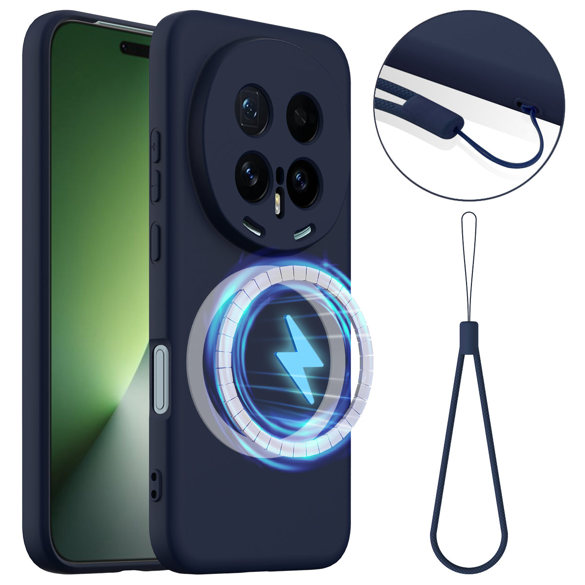 For Honor Magic8 Pro 5G Case Magnetic Case Anti-Drop Liquid Silicone Phone Cover