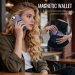 JEEHOOD til iPhone 17e / 16e cover J10 kompatibel med MagSafe læder bagcover til telefon med aftagelig kortholder kickstand