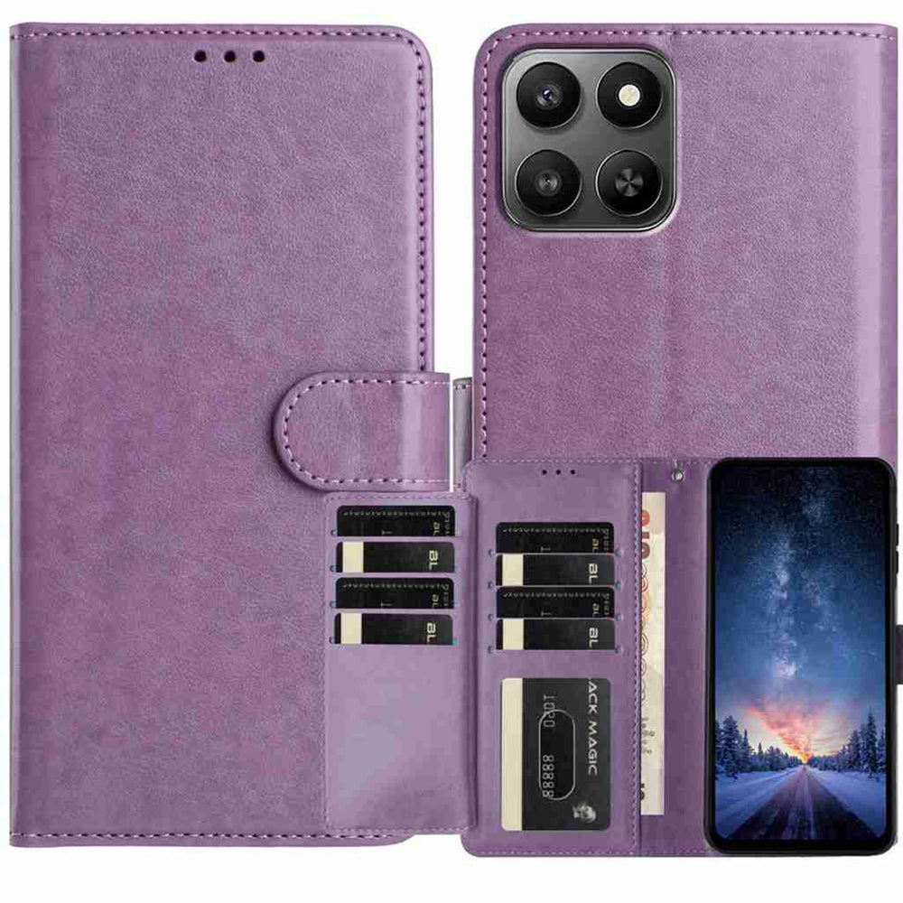 For Honor X7d 5G / Honor 400 Smart 5G Wallet Phone Case Stand PU Leather Folio Flip Cover with 8 Card Slot