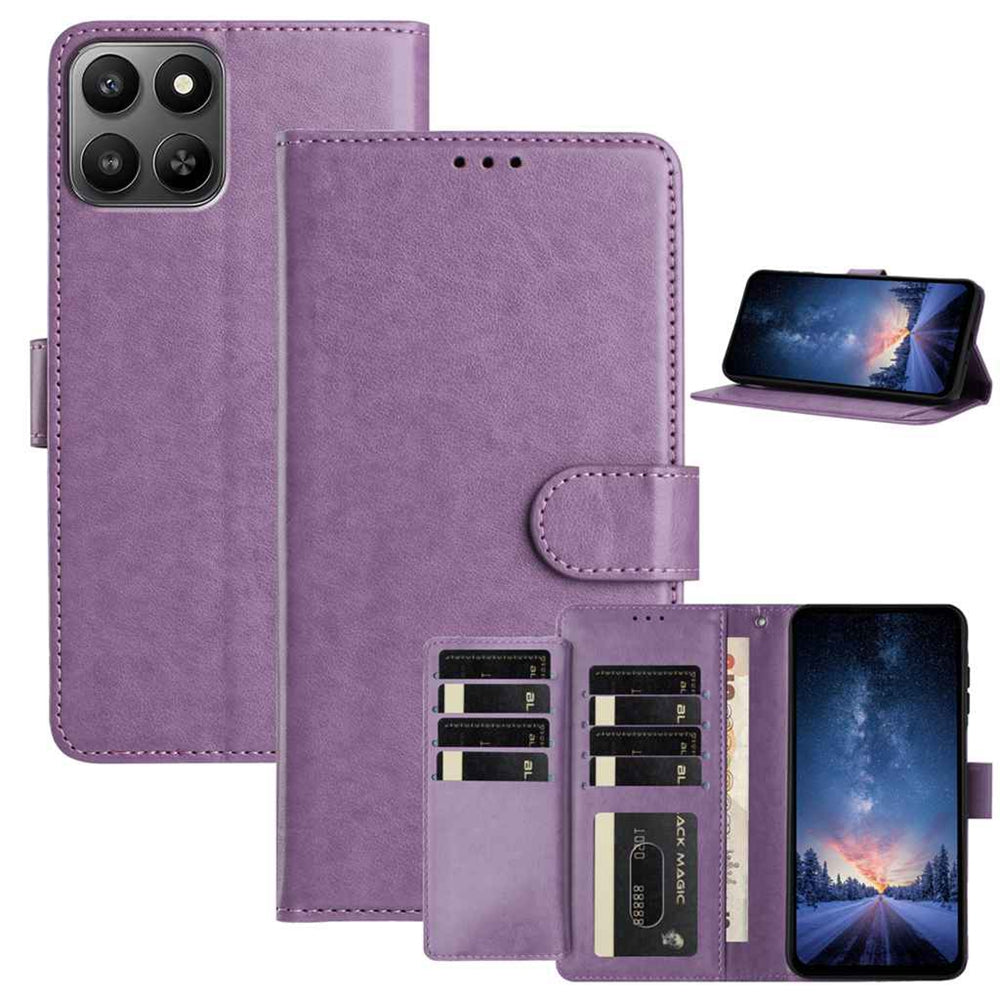 For Honor X7d 5G / Honor 400 Smart 5G Wallet Phone Case Stand PU Leather Folio Flip Cover with 8 Card Slot