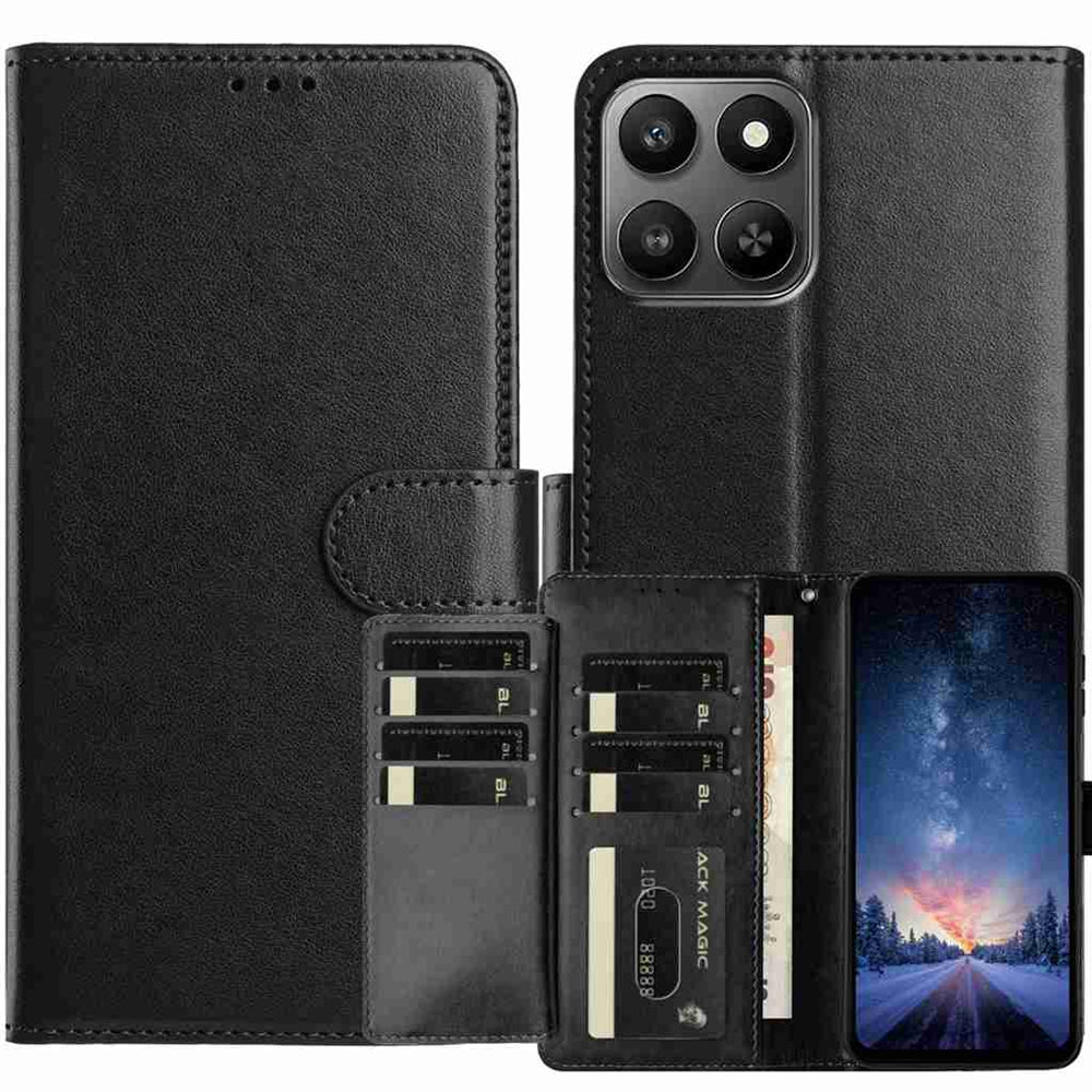For Honor X7d 5G / Honor 400 Smart 5G Wallet Phone Case Stand PU Leather Folio Flip Cover with 8 Card Slot