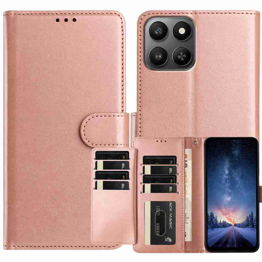 For Honor X7d 5G / Honor 400 Smart 5G Wallet Phone Case Stand PU Leather Folio Flip Cover with 8 Card Slot