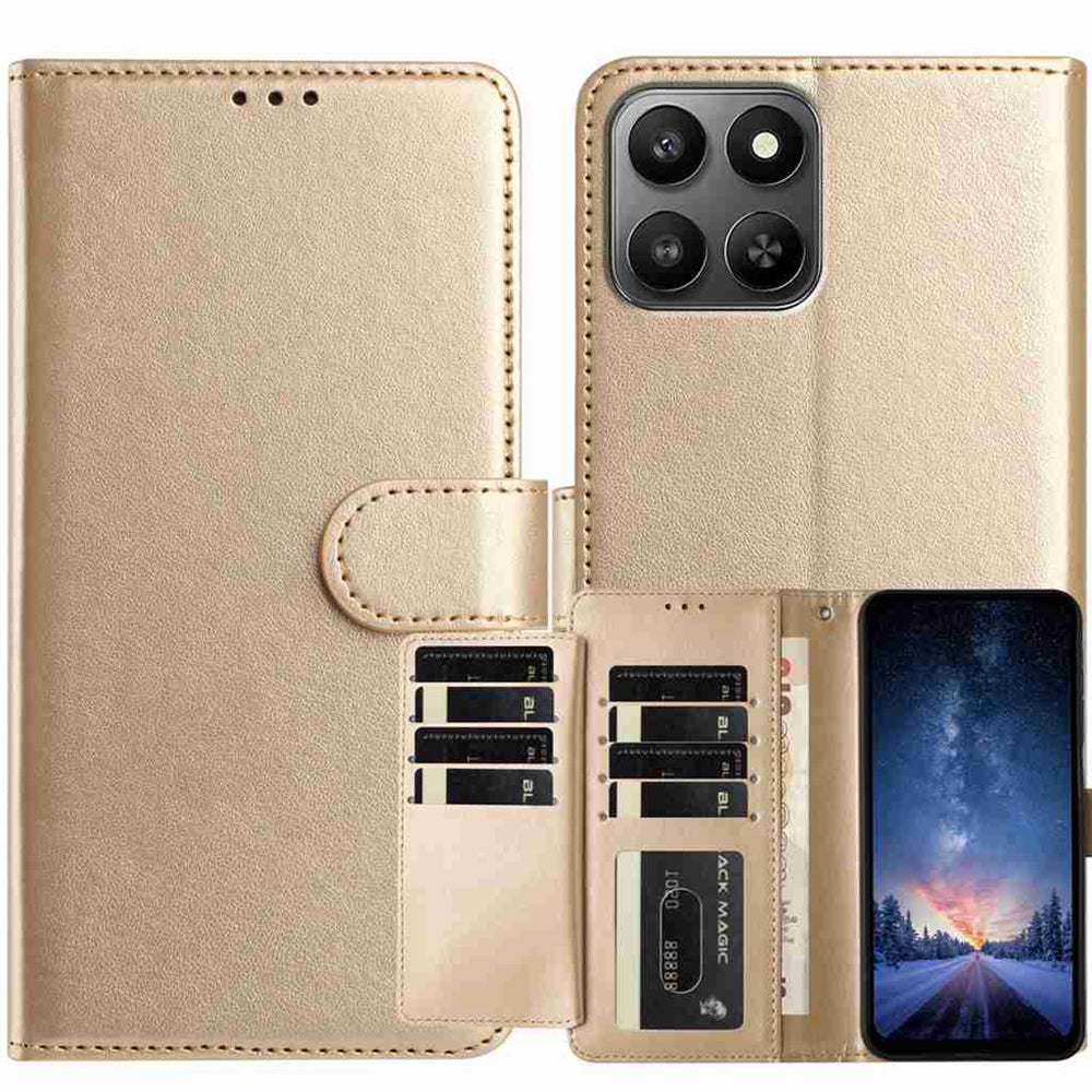For Honor X7d 5G / Honor 400 Smart 5G Wallet Phone Case Stand PU Leather Folio Flip Cover with 8 Card Slot