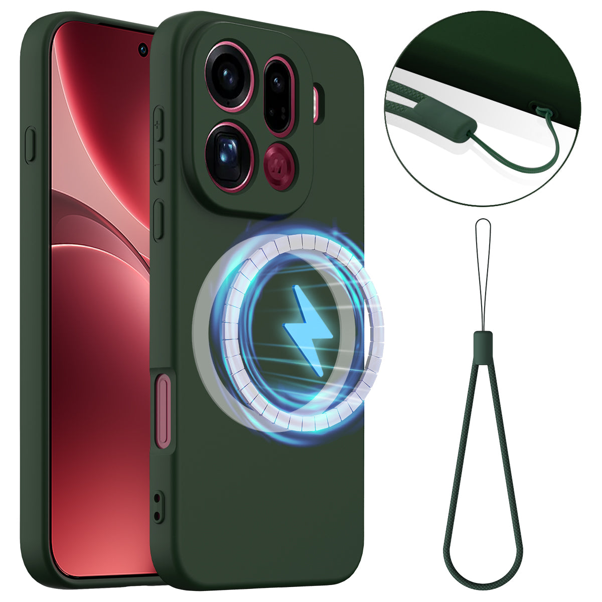 For Oppo Find X9 Pro 5G Magnetic Case Anti-Drop Liquid Silicone Phone Cover