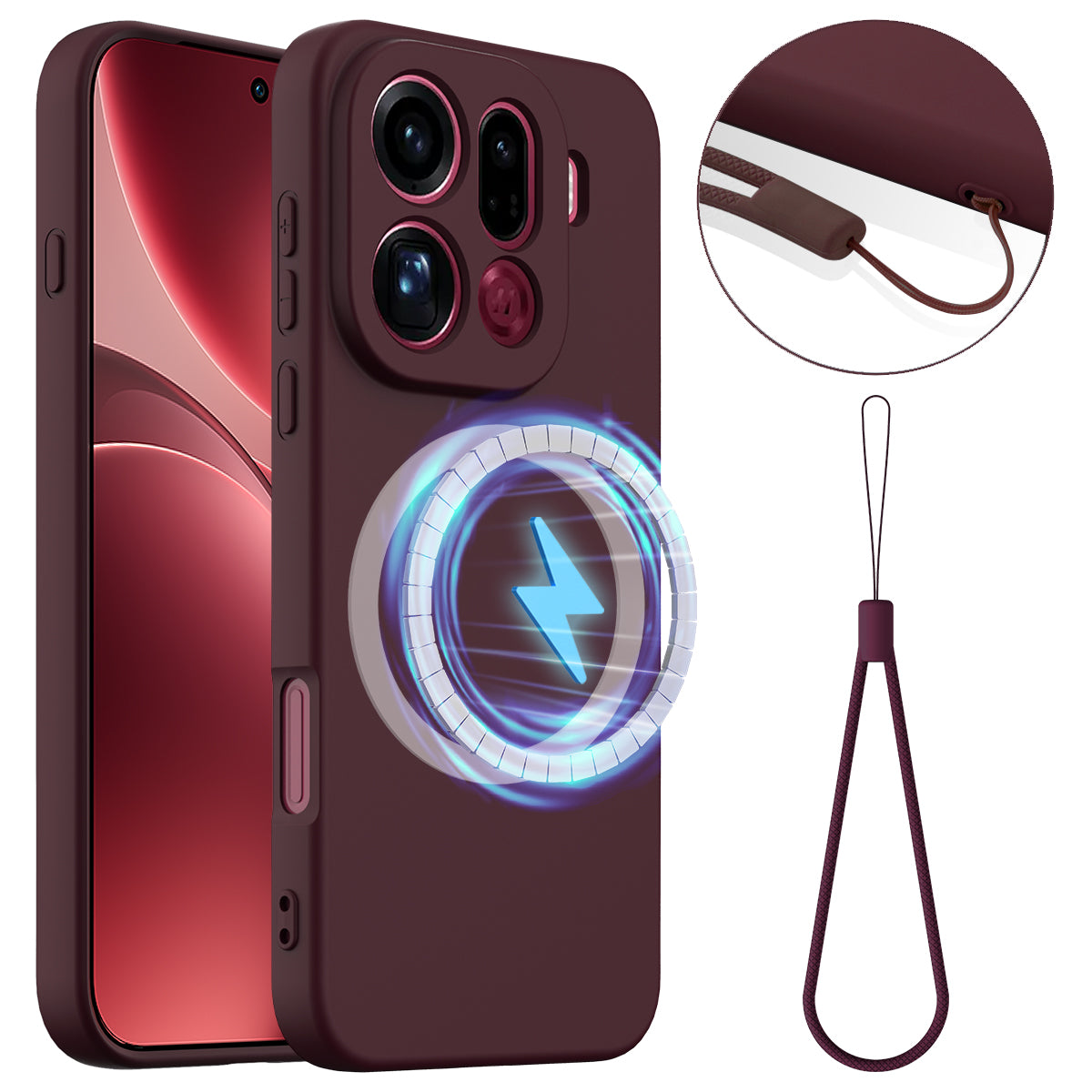 For Oppo Find X9 Pro 5G Magnetic Case Anti-Drop Liquid Silicone Phone Cover