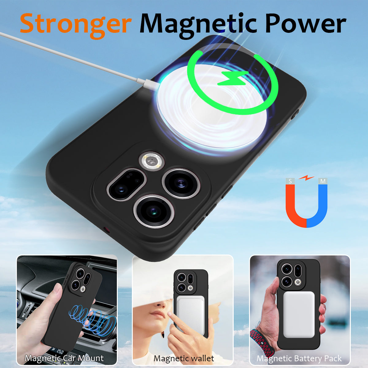 For Oppo Find X9 5G Magnetic Case Anti-Drop Liquid Silicone Phone Cover