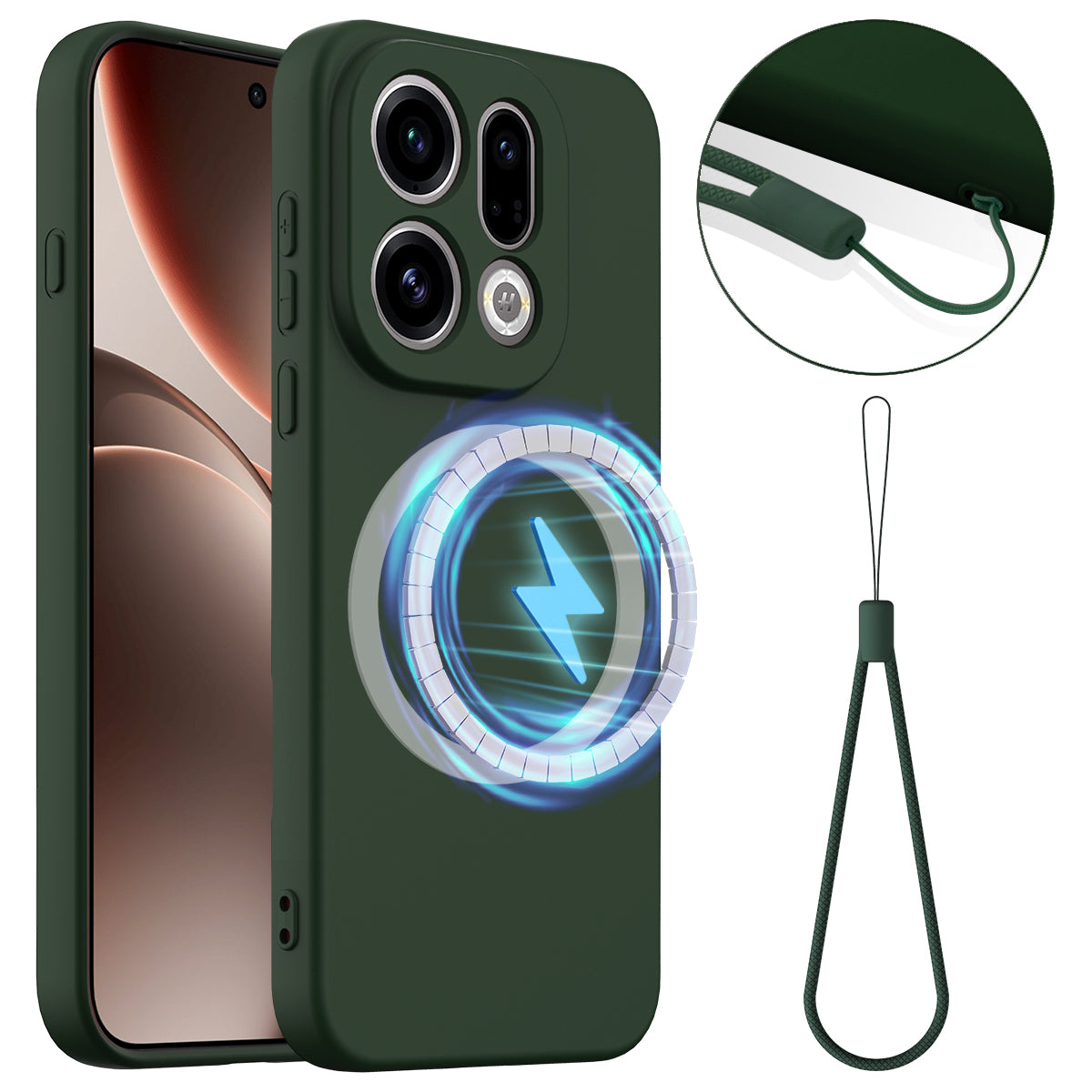 For Oppo Find X9 5G Magnetic Case Anti-Drop Liquid Silicone Phone Cover