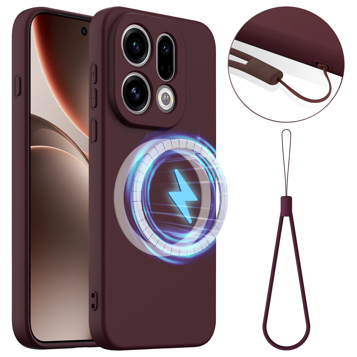 For Oppo Find X9 5G Magnetic Case Anti-Drop Liquid Silicone Phone Cover