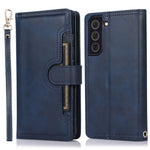 For Samsung Galaxy S23+ Split Leather Flip Wallet Case Stand Multiple Card Slots Magnetic Protect Phone Cover with Hand Strap