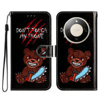 For Honor Magic8 Lite 5G / X9d 5G / X70 5G Wallet Case  Printed Pattern PU Leather Stand Phone Cover with Strap