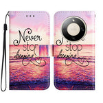 For Honor Magic8 Lite 5G / X9d 5G / X70 5G Wallet Case  Printed Pattern PU Leather Stand Phone Cover with Strap