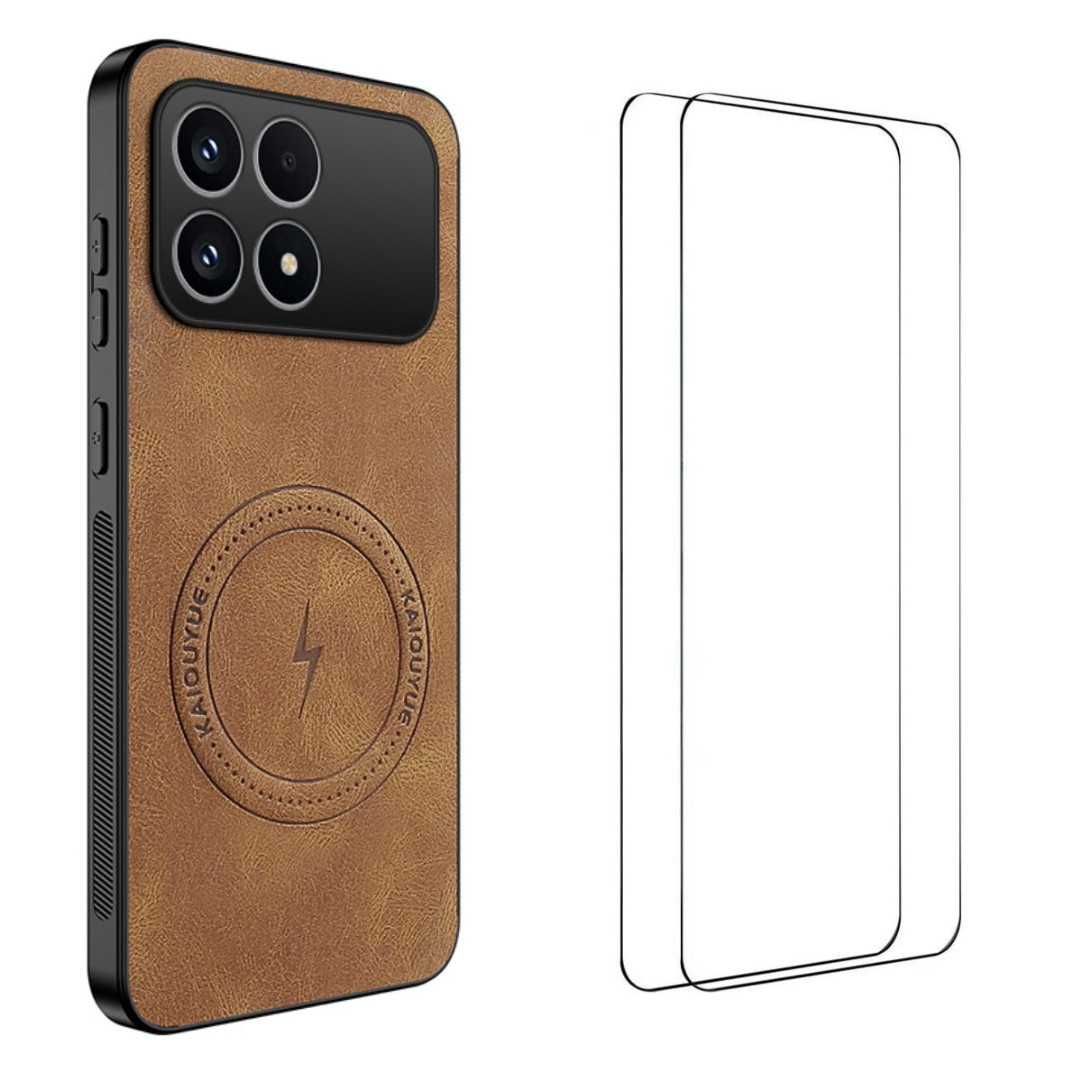 WANLONFENG Magnetiskt skal för Xiaomi Redmi K90 5G / Poco F8 Pro 5G, SD-serien, PC TPU-mobilskal med 2 st. skärmfilm