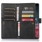 For Samsung Galaxy S23 Ultra Split Leather Multiple Card Slots Phone Case Stand Feature Wallet Flip Magnetic Cover with Hand Strap