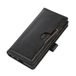 For Samsung Galaxy S23 Ultra Split Leather Multiple Card Slots Phone Case Stand Feature Wallet Flip Magnetic Cover with Hand Strap
