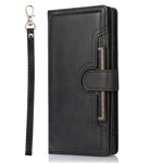 For Samsung Galaxy S23 Ultra Split Leather Multiple Card Slots Phone Case Stand Feature Wallet Flip Magnetic Cover with Hand Strap