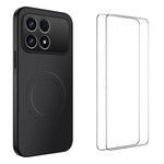 WANLONFENG För Xiaomi Redmi K90 5G / Poco F8 Pro 5G Magnetiskt Skal TQ1-serien Kolfiberstruktur PC TPU mobilskal med 2 st. skärmfilmer