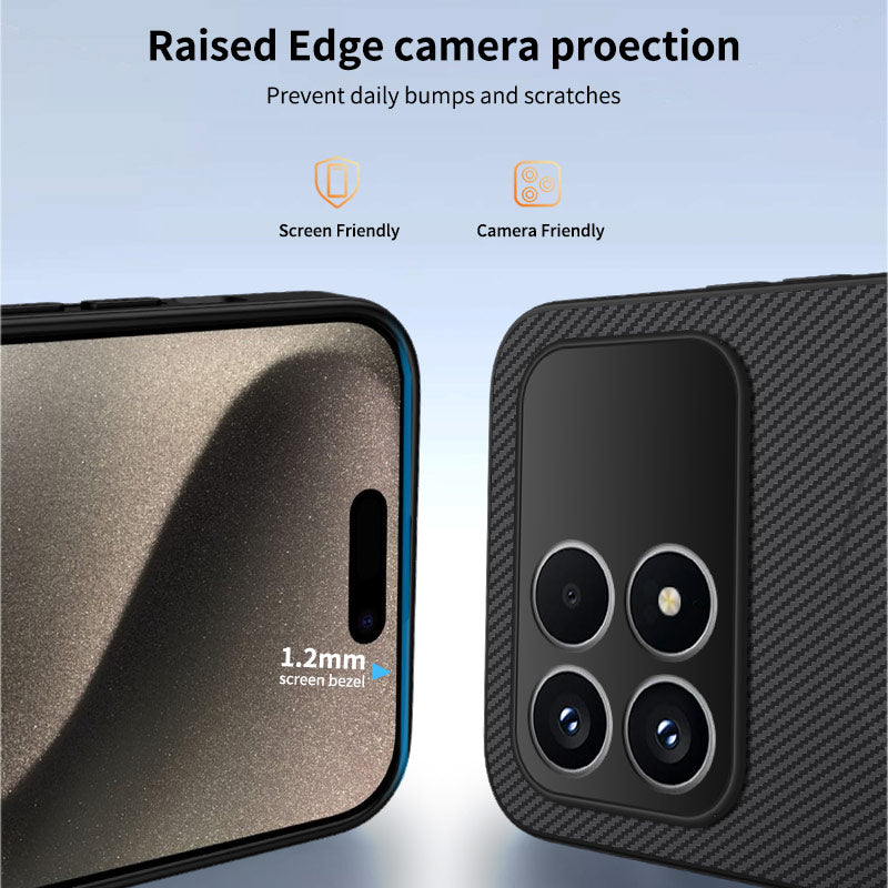 WANLONFENG För Xiaomi Redmi K90 5G / Poco F8 Pro 5G Magnetiskt Skal TQ1-serien Kolfiberstruktur PC TPU mobilskal med 2 st. skärmfilmer