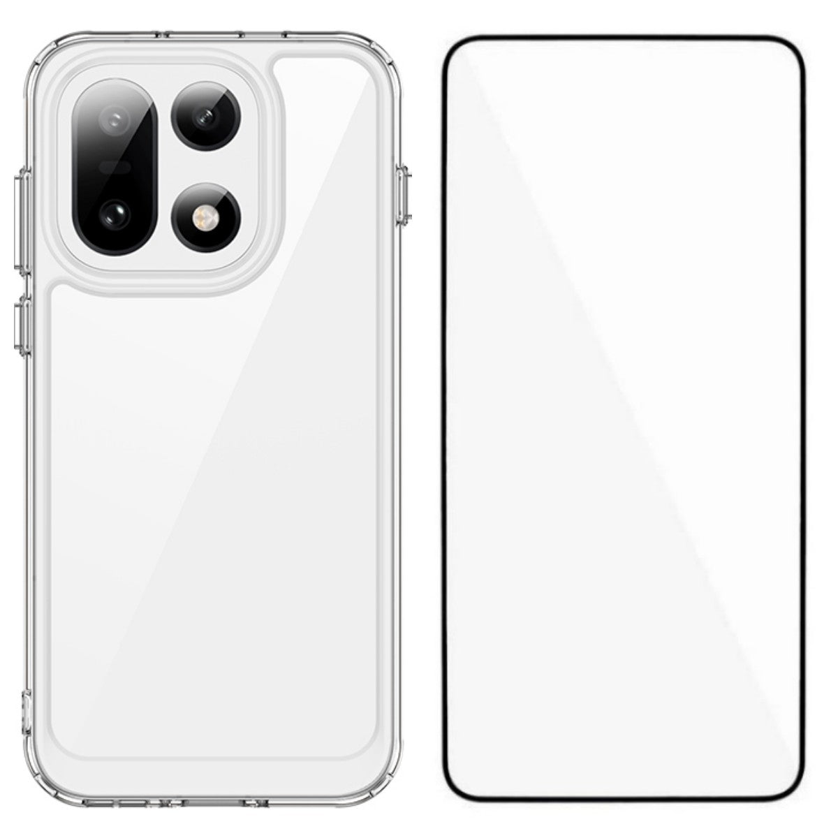 WANLONFENG For OnePlus 15 5G Case  MF Series TPU Acrylic Clear Phone Cover with Tempered Glass Film