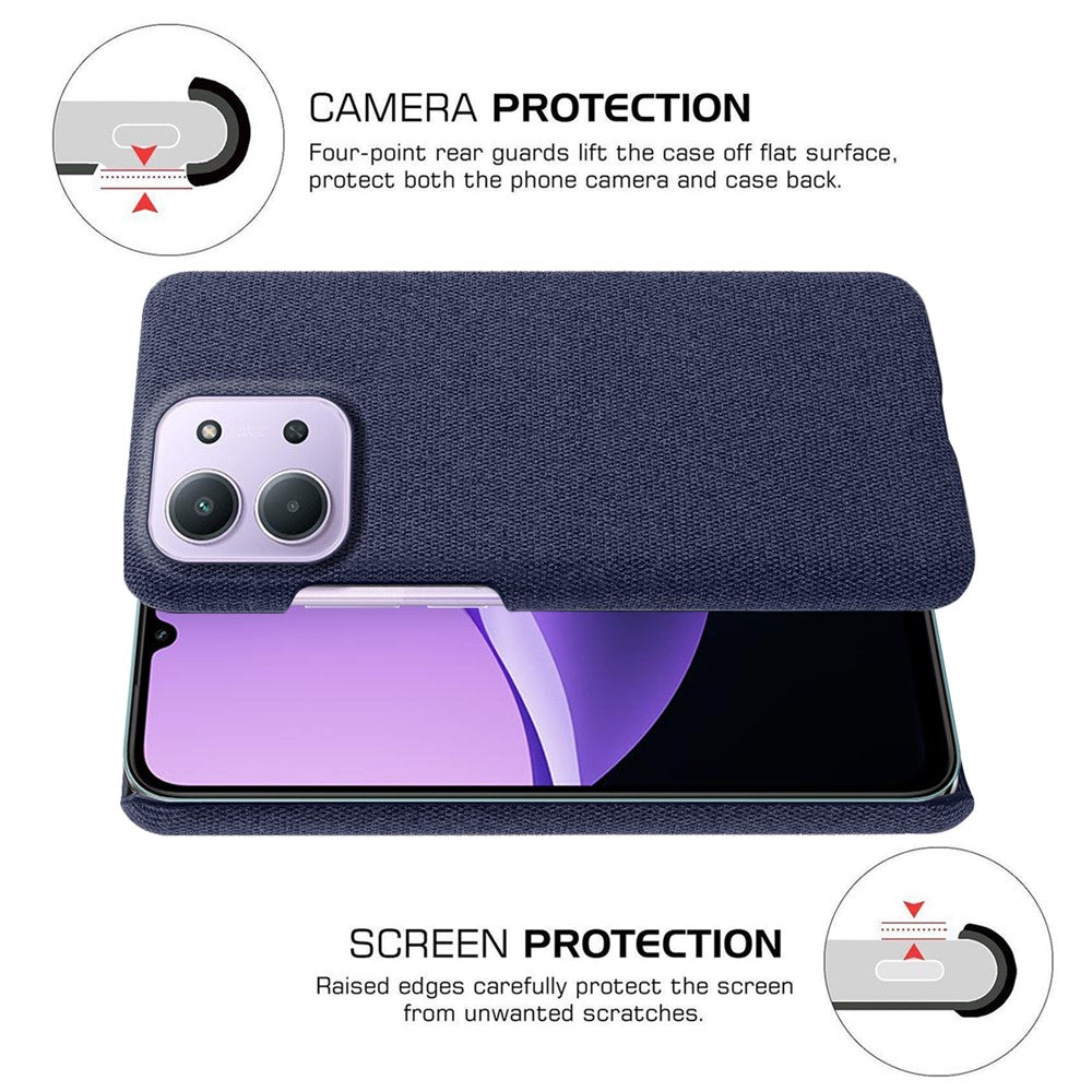 Phone Case for Xiaomi Redmi 15C 4G (EU) (173mm) / Redmi 15C 5G (EU) (173mm) / Poco C85 4G (173mm) Cloth Texture Anti-Scratch Protective PC Back Cover