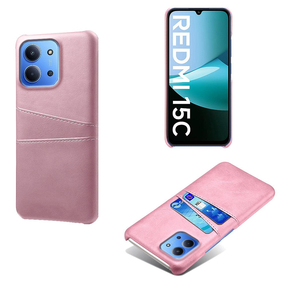 For Xiaomi Redmi 15C 4G (Global) (171mm) / Poco C85 4G (171mm) Case Dual Card Slots PU Leather + Hard PC Phone Cover