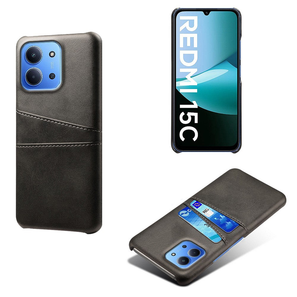 For Xiaomi Redmi 15C 4G (Global) (171mm) / Poco C85 4G (171mm) Case Dual Card Slots PU Leather + Hard PC Phone Cover