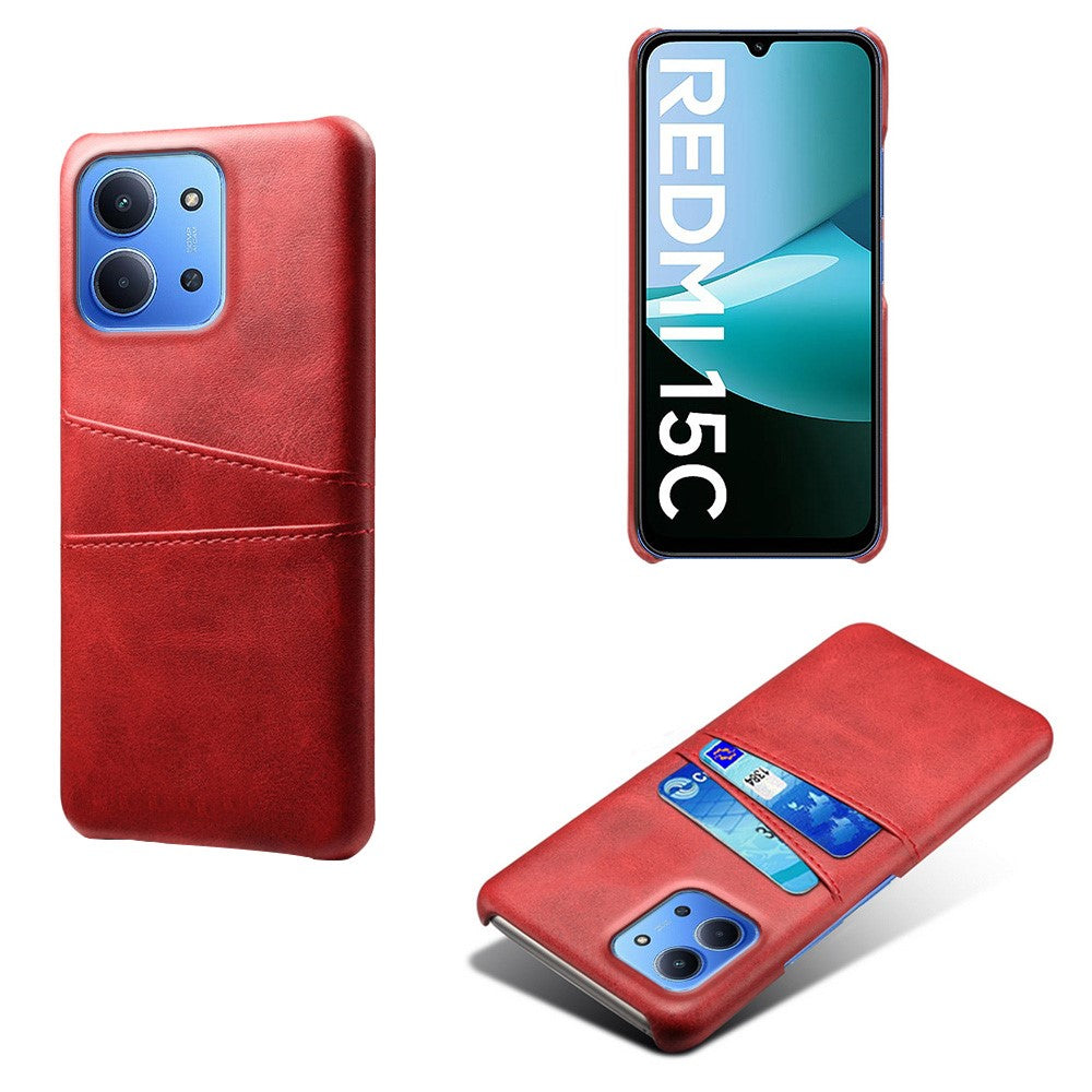 For Xiaomi Redmi 15C 4G (Global) (171mm) / Poco C85 4G (171mm) Case Dual Card Slots PU Leather + Hard PC Phone Cover