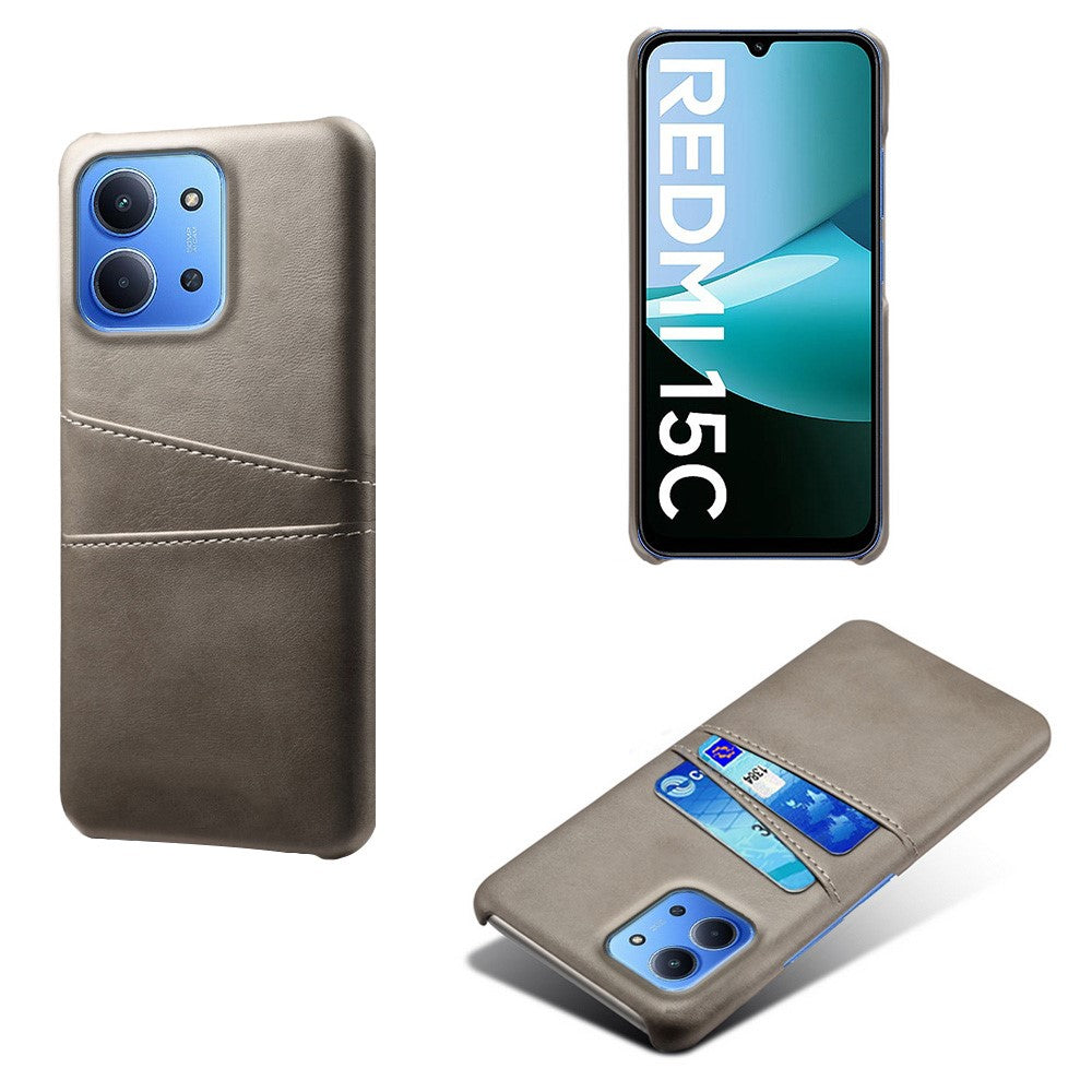For Xiaomi Redmi 15C 4G (Global) (171mm) / Poco C85 4G (171mm) Case Dual Card Slots PU Leather + Hard PC Phone Cover