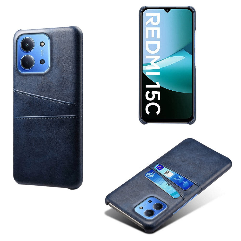 For Xiaomi Redmi 15C 4G (Global) (171mm) / Poco C85 4G (171mm) Case Dual Card Slots PU Leather + Hard PC Phone Cover