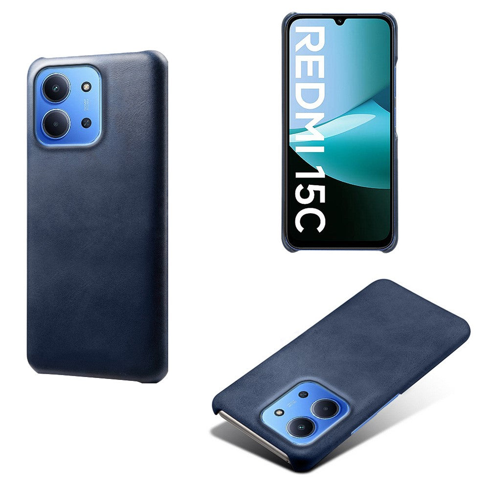 For Xiaomi Redmi 15C 4G (Global) (171mm) / Poco C85 4G (171mm) Case Calf Texture PU Leather Hard PC Protective Phone Cover