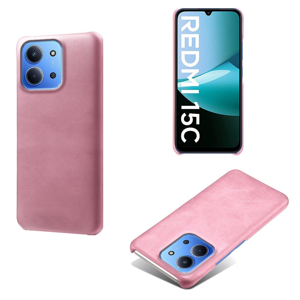 For Xiaomi Redmi 15C 4G (Global) (171mm) / Poco C85 4G (171mm) Case Calf Texture PU Leather Hard PC Protective Phone Cover