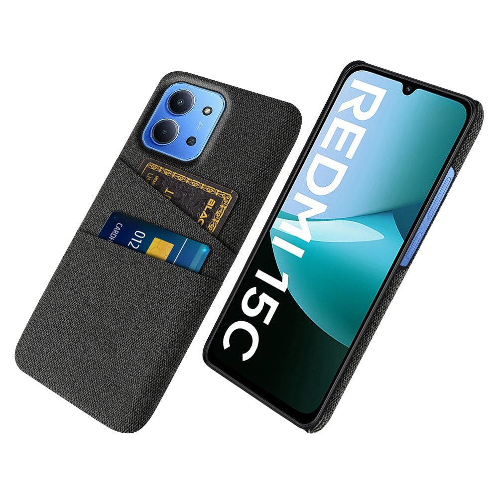 For Xiaomi Redmi 15C 4G (Global) (171mm) / Poco C85 4G (171mm) Case Cloth + Hard PC Phone Cover with Dual Card Slots