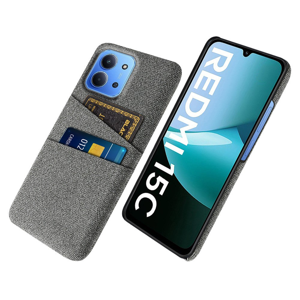 For Xiaomi Redmi 15C 4G (Global) (171mm) / Poco C85 4G (171mm) Case Cloth + Hard PC Phone Cover with Dual Card Slots