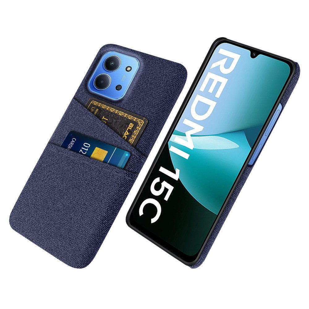 For Xiaomi Redmi 15C 4G (Global) (171mm) / Poco C85 4G (171mm) Case Cloth + Hard PC Phone Cover with Dual Card Slots