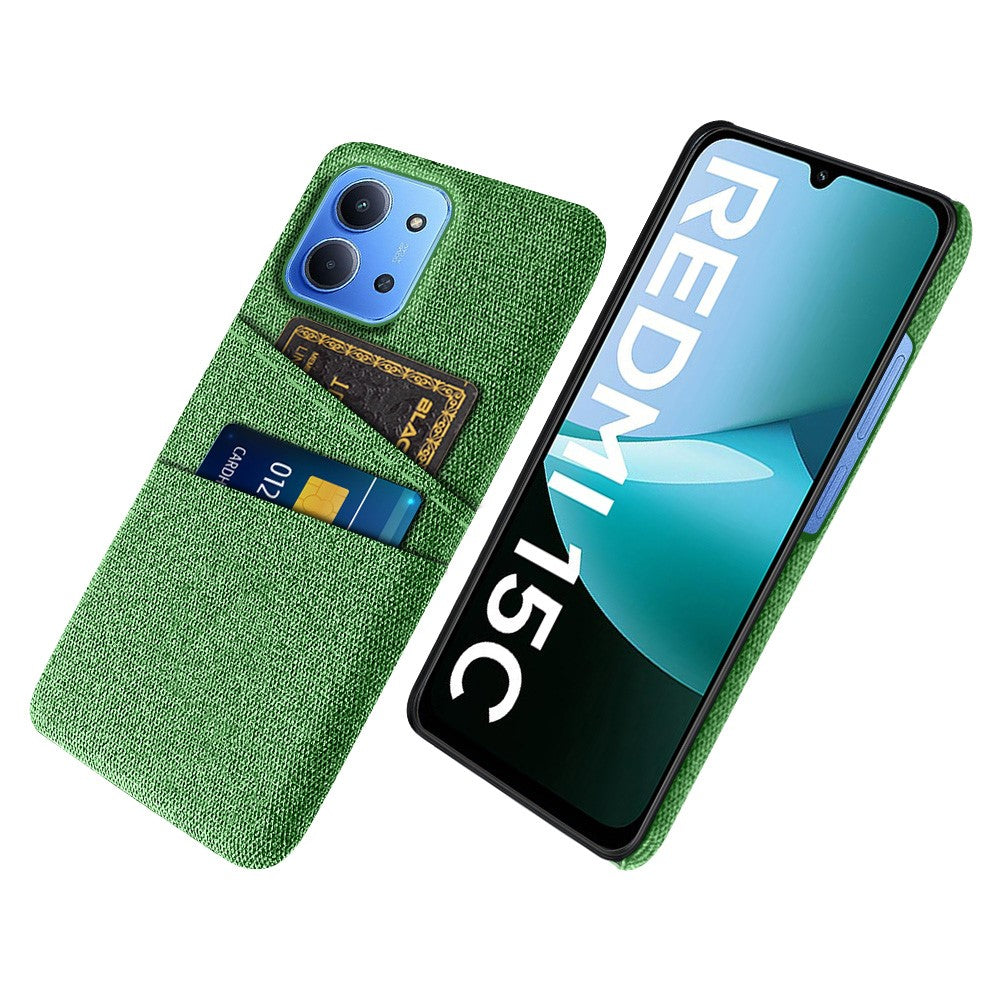 For Xiaomi Redmi 15C 4G (Global) (171mm) / Poco C85 4G (171mm) Case Cloth + Hard PC Phone Cover with Dual Card Slots