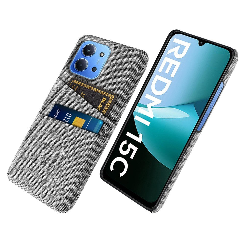 For Xiaomi Redmi 15C 4G (Global) (171mm) / Poco C85 4G (171mm) Case Cloth + Hard PC Phone Cover with Dual Card Slots