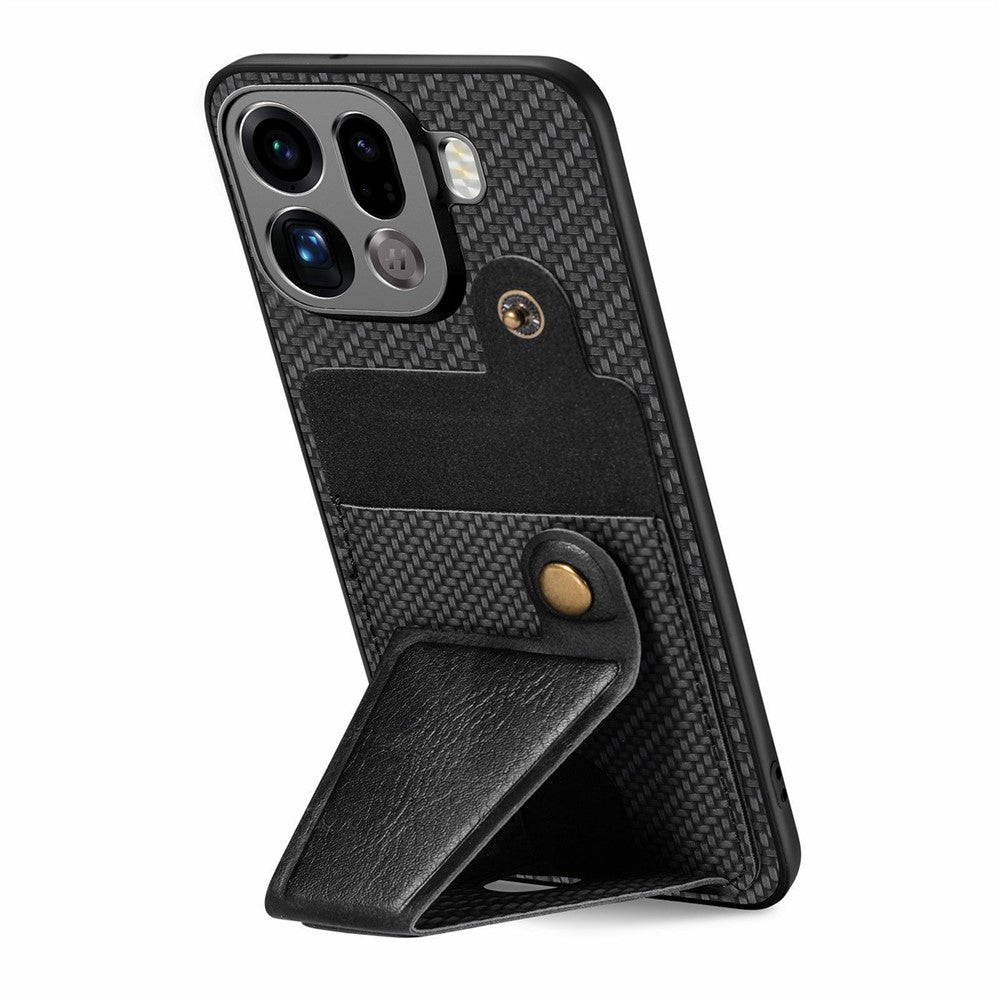 For Oppo Find X9 Pro 5G K-Shaped Kickstand Case Leather Phone Back Cover