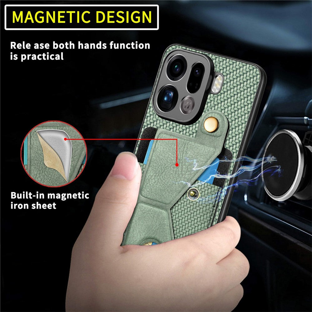 For Oppo Find X9 Pro 5G K-Shaped Kickstand Case Leather Phone Back Cover