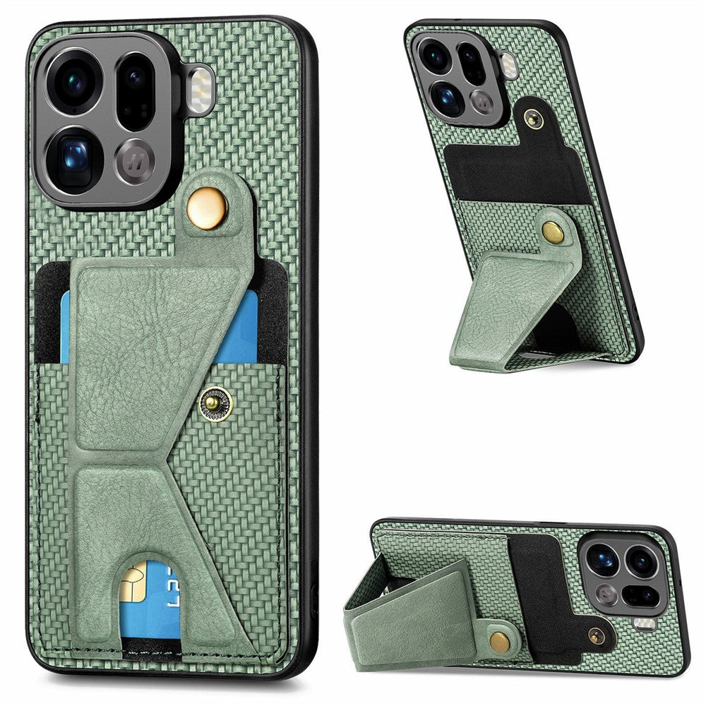 For Oppo Find X9 Pro 5G K-Shaped Kickstand Case Leather Phone Back Cover