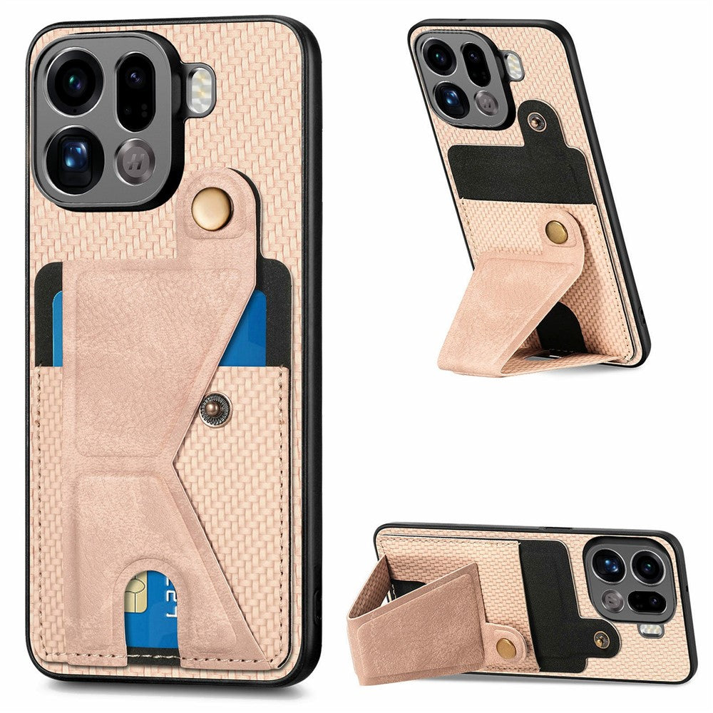 For Oppo Find X9 Pro 5G K-Shaped Kickstand Case Leather Phone Back Cover