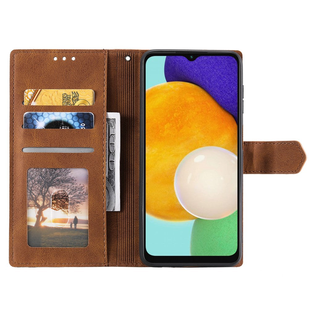 Samsung Galaxy A27 5G Läderfodral Skarvningssömmar Plånboksfodral med Handledsrem