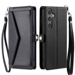 Läderfodral med handledsrem för Samsung Galaxy A27 5G, plånboksfodral, mobilfodral